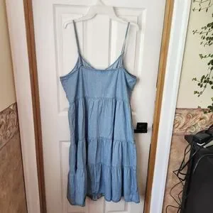 white christmas dresses Cotton Denim Mini Shirt Dress – Suzy Shier main image 0